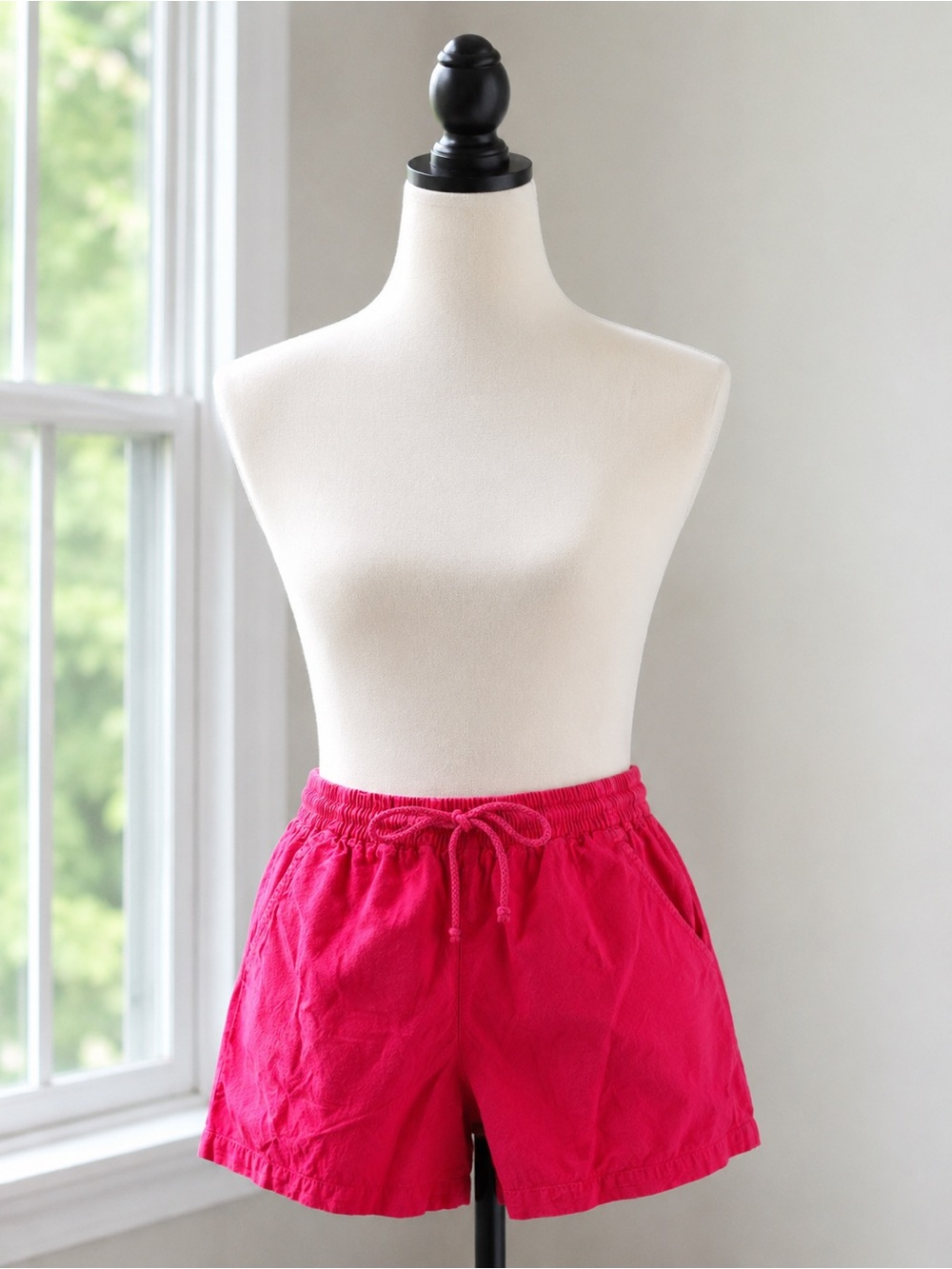 Vintage Erika Classics Red Cotton Pull On Shorts Women’s S Elastic Waist